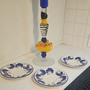 Vintage Buffalo Olive Garden Italian Deruta Ceramic Colorful Saucers Plate 5"x5"